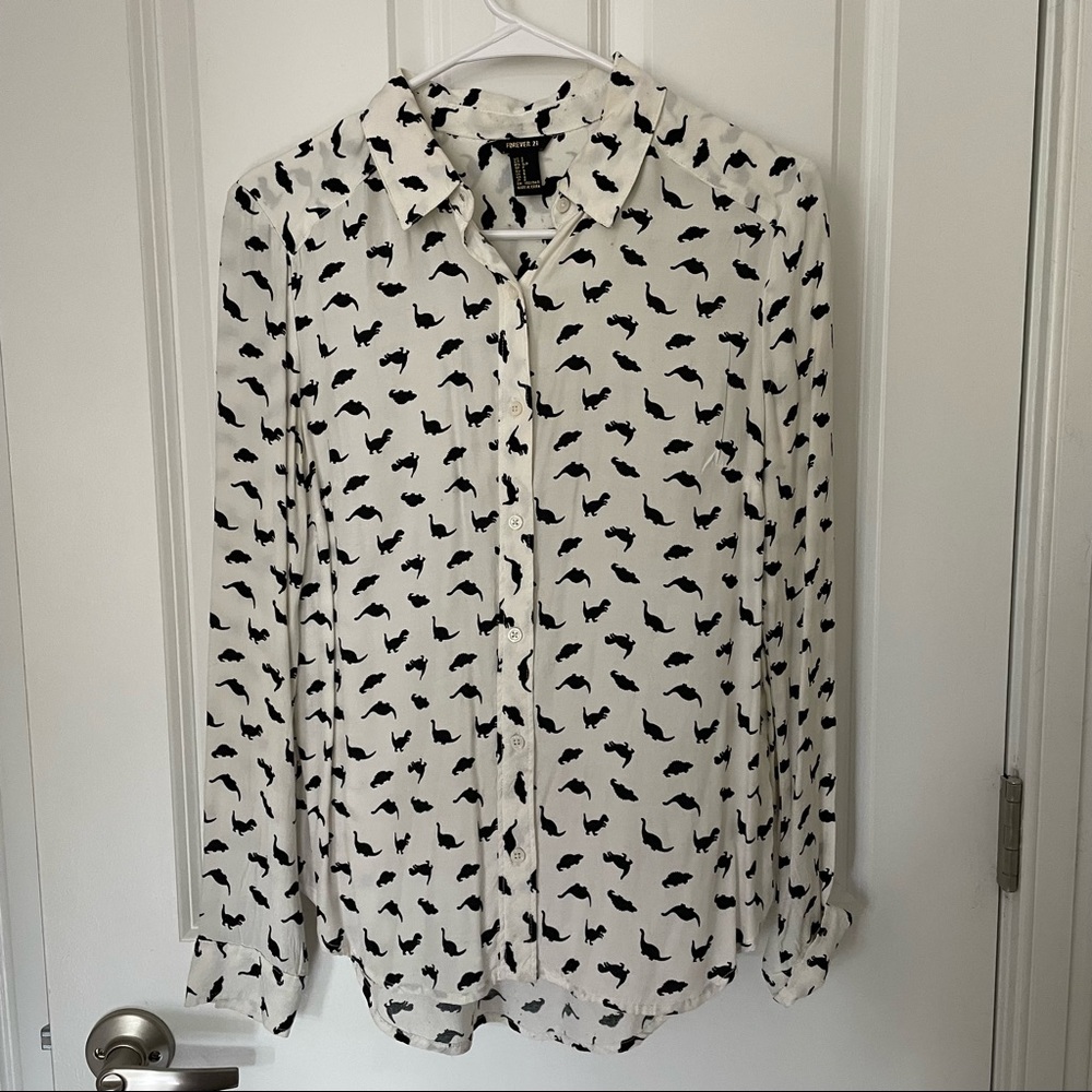 Forever 21 Dinosaur Button-up Shirt